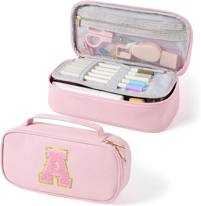 YOOLIFE Pencil Case for Girls Kids, Pink Pencil Pouch Box Cute Pen Case Bag, Birthday Gifts for 3 4 5 6 7 8 9 10 11 12 13 Year Old Girl Kid Personalized Gift for Daughter Sister, A (Pink)