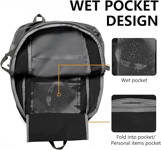 Goloni Ultra Lightweight Packable Backpack 40L - Foldable Hiking Backpack Water Resistant Small Foldable Daypack for Travel,Black