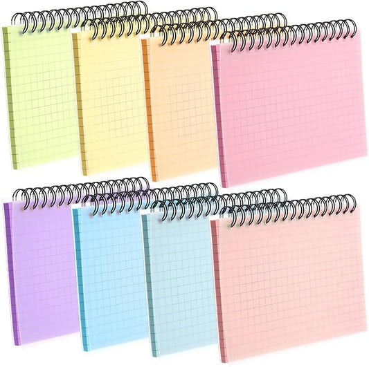 Yahenda 400 Pcs Spiral Index Cards 4x6 Inches Flash Cards with Rings Grid-lined Notecards Index Note Books with Waterproof Cover for Studying Back to School Office Supplies Taking to Do List(8 Color)