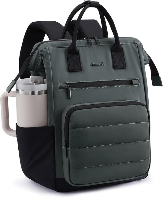 LOVEVOOK Puffer Laptop Backpack for Women, 15.6 Inch Work Backpack purse for Nurse Teacher, Personal Item Travel Bag College Computer Daypack for Daily Commute