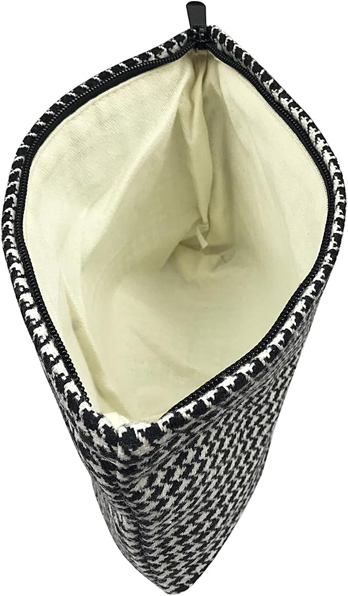 GUTGNK Women's Houndstooth Travel Bag - Small, Zipper, Skin Care & Cosmetics Change Bag