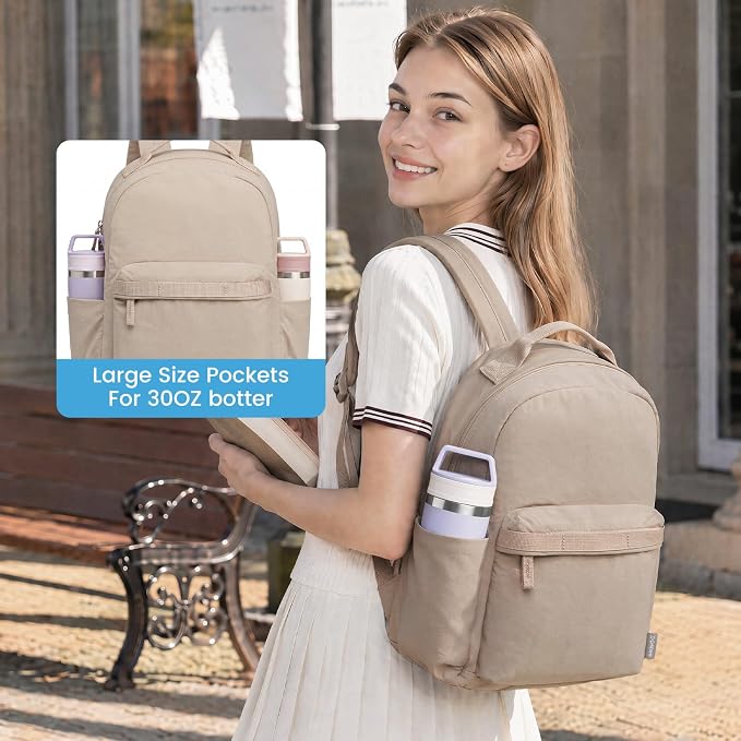 G4Free Small Backpack for Women, lightweight Daypacks for Travel School | Water-resistant Nylon Backpack, fits 13.3" laptop, Multi-pockets, Trolley strap, Comfy padded straps