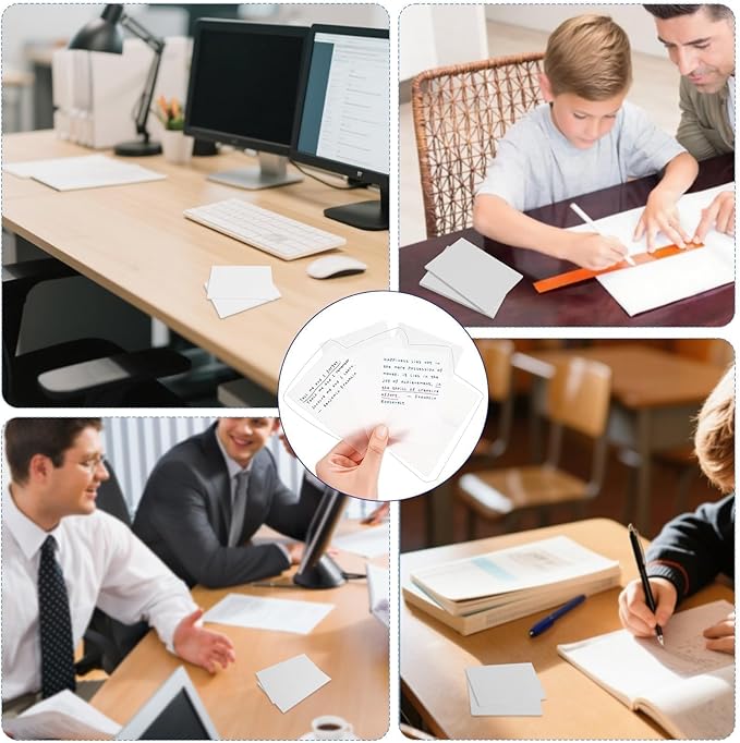 100 Sheets Transparent Sticky Notes- 3x3 Inches, Pull-Out Design Self-Stick-Notes, Clear See Through, Waterproof, Easy to Post It for Office, Home, Notebook, Meeting, Reusable（White）