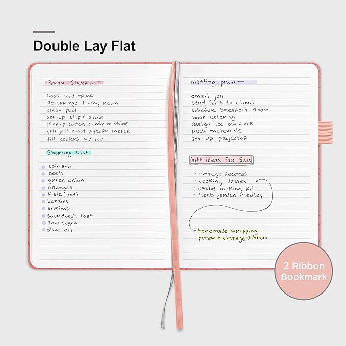 &And Per Se Lined Hardcover Notebook – A5 5.7"x8" College Ruled, 160 Pages, 100gsm Thick Paper – Aesthetic Journal for Women, Gift-Ready Planner, Everyday Writing Notebook (Peach Pink)