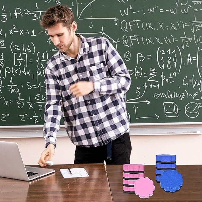 Dry Erase Erasers, 48 Pack Magnetic Whiteboard Eraser Chalkboard Cleansers Wiper for Classroom Office and Home (48flower)