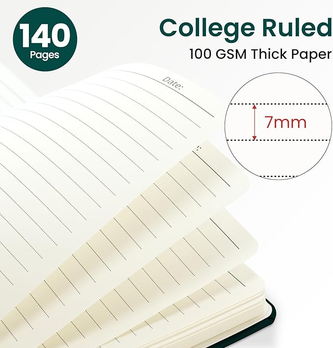 ZOTIA Lined Spiral Journal for Women, A5 Cute Hardcover College Ruled Notebook for Work, School & Note Taking, Aesthetic Writing Journal, 140 Pages (5.8" x 8.3"), Blush Botanicals