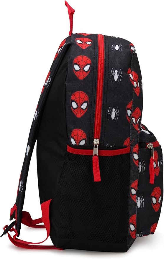 Fast Forward Spiderman Kids Backpack - 16 Inch Durable Spiderman Backpack for Kids Boys & Girls With Adjustable Padded Straps, Spider-Man Black