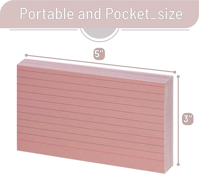 Mr. Pen- Lined Index Cards, 3"x5", 180 Cards, Vintage Colors, Bulk Flashcards for Studying, School, College, Office and Home Organization, Durable Study To Do List Note Cards with Ruled Lines