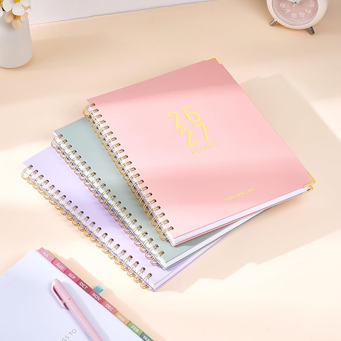 Jul 2026 - Dec 2027 Planner, Forvencer 18 Month Academic Planner 2026-2027, 8.5" x 11", Calendar Planner Weekly and Monthly, Agenda, School Supplies for Student Teacher, A4, Colored Marble Style