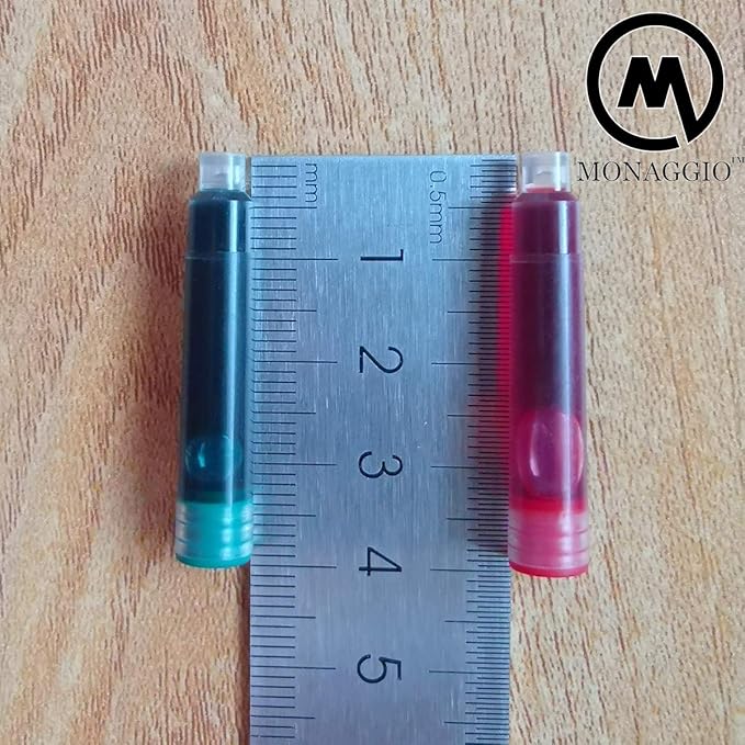 MONAGGIO Extra Ink Cartridges for Most Fountain Pens: 20 Refill Cartridges (5 Red, 5 Green, 5 Blue, 5 Purple) - Calligraphy, Fountain Style, Fine Point, Non-Toxic