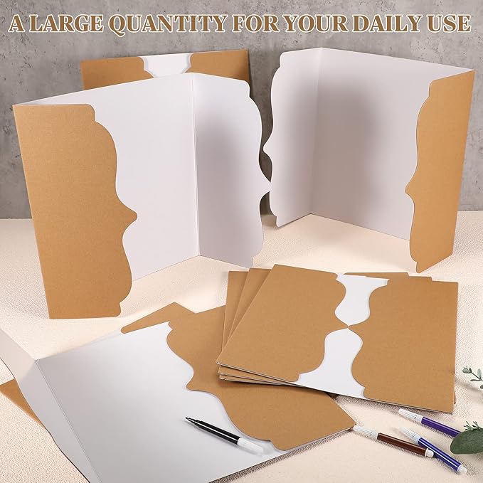 Censen 30 Pcs Trifold Poster Board 12 x 20 Inch Trifold Display Board Science Fair Display Boards Small White Corrugated Posterboard Project Boards Presentation for Science Fair School Business Office