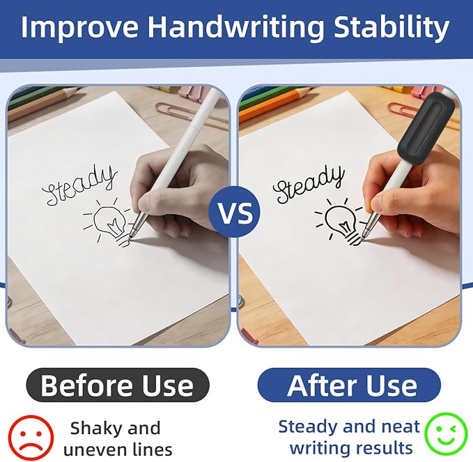 10 Pack Weighted Pencil Grips – 1oz Silicone Handwriting Aid for Kids, Elderly & Special Needs – Improve Penmanship for Autism, ADHD, Tremors, Dyspraxia & Fine Motor Skills Development