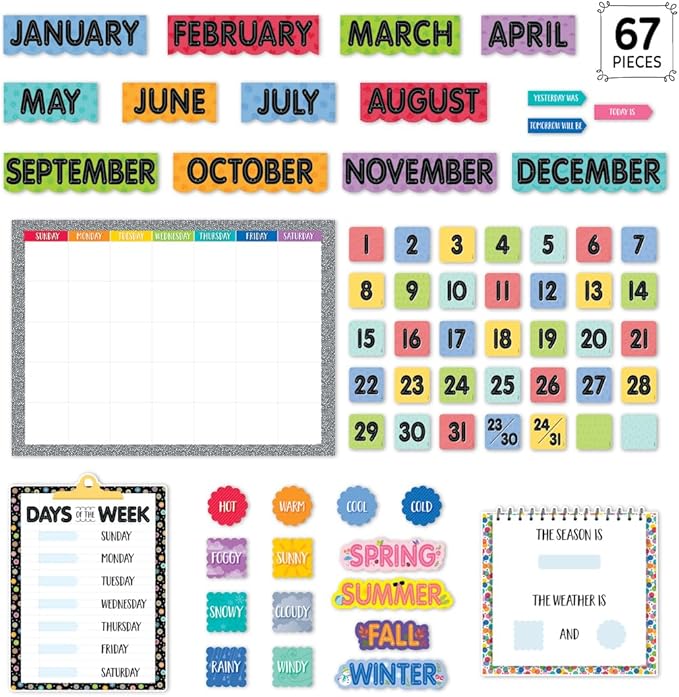 CTP Core Decor Pattern Play Calendar Set Bulletin Board Set Classroom Decorations (Creative Teaching Press 11112)
