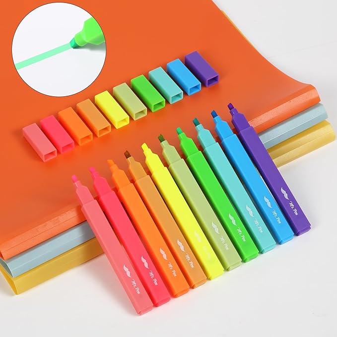 Mr. Pen- Aesthetic Highlighters No Bleed, 10 Pack, Vibrant Colors, Chisel Tip, Cute Highlighters Assorted Colors for Journaling, Highlighting, Underlining, Fast Dry, Back to School Supplies