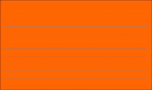 Colonial Cards: 150 Color Cardstock 3" x 5" Index Cards, Orange, Lined Landscape Format