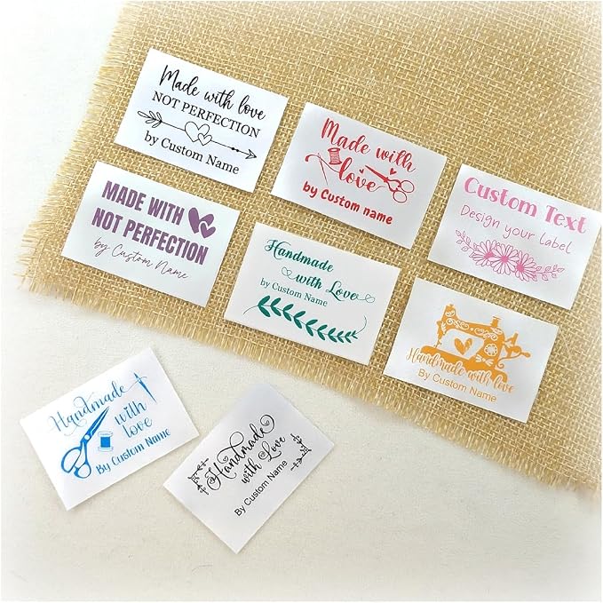 Personalized Sewing Labels, Iron on or sew on, Custom Iron on Labels for Handmade, Knitting, Quilting and Sewing Crafts, Name Tags for Clothes