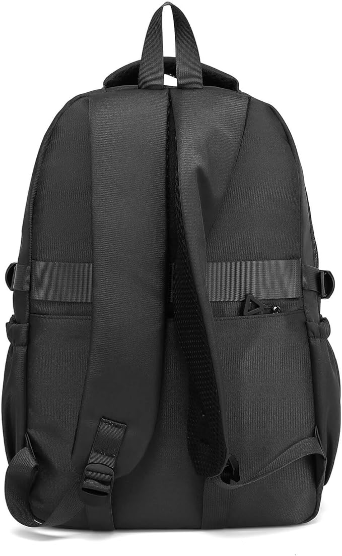 Phaoullzon Boys School Backpack for Girls, College Aesthetic Laptop Bookbag for Travel,Black
