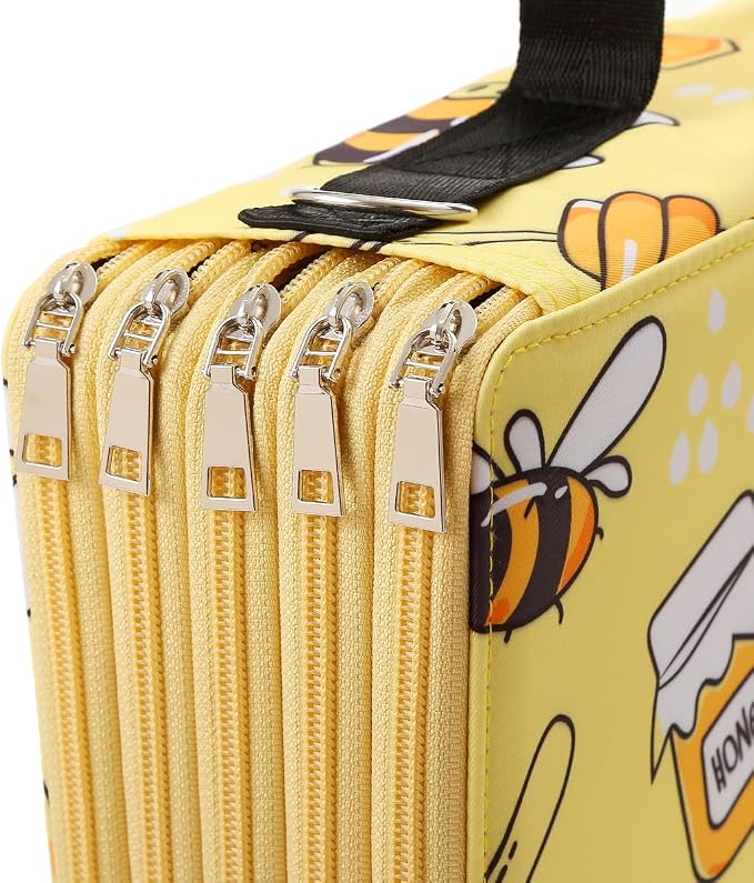 600-Slot Colored Pencil Case, 5-Layer Zipper with Shoulder strap and Handle | Organizer Bag for Pencil Storage Case for Artist Painter Office Sketch Travel Supplies