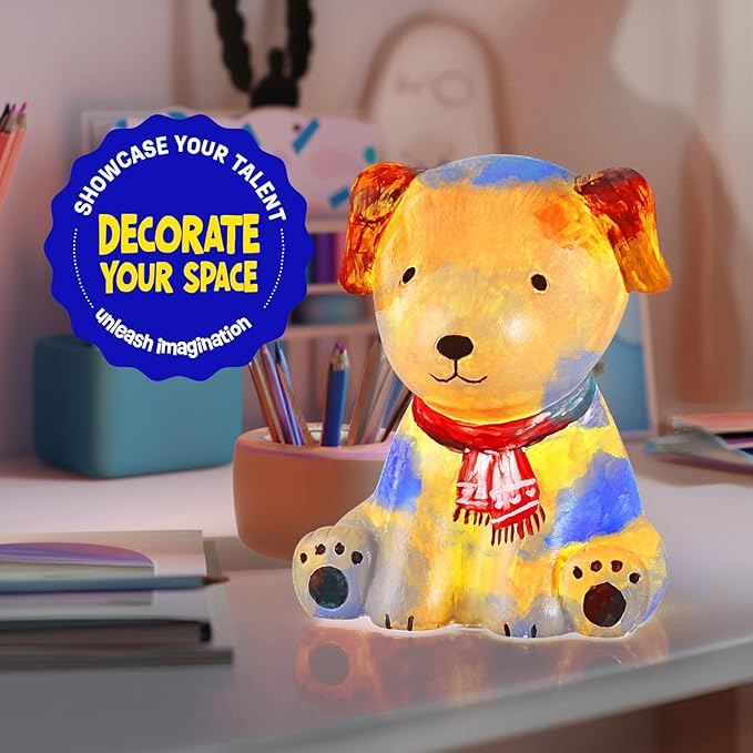 LAOESE Paint Your Own Dog Lamp Kit, Art Supplies Painting Kits for Kids, Arts and Crafts for Kids Ages 8-12, Dog Toys Girls Boys Birthday Gifts for Kids Ages 3 4 5 6 7 8 9 10 11 12+