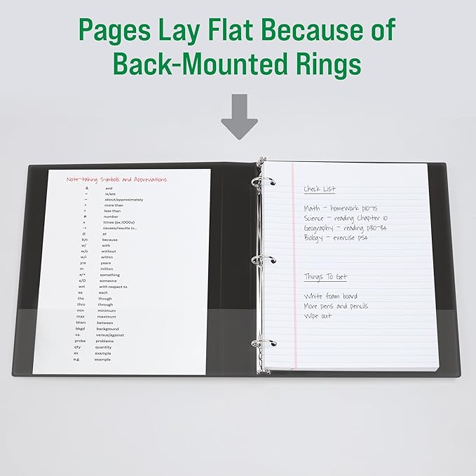 Office Essentials Economy View 3 Ring Binders, 1.5" Round Rings, 2.1" Spine, 275-Sheet Capacity, Black Binders (12-Pack of 03427)