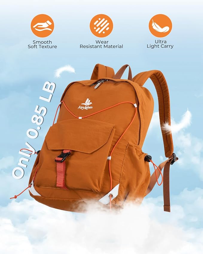 25L Travel Backpack Women Men,Lightweight College Backpack,Orange | Casual Daypack, Water Resistant Bookbag, Fit 15.6-inch Laptop, Travel Commuting Gym Hiking Work Bag, TSA Friendly
