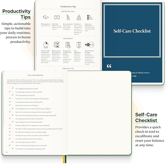 Roterunner Purpose Planner Notebook B5 7.5”x9.8” Undated 2026 Daily Weekly and Monthly Productivity Goal Setting Tool for Work Home ADHD for Adults Self Care Journal