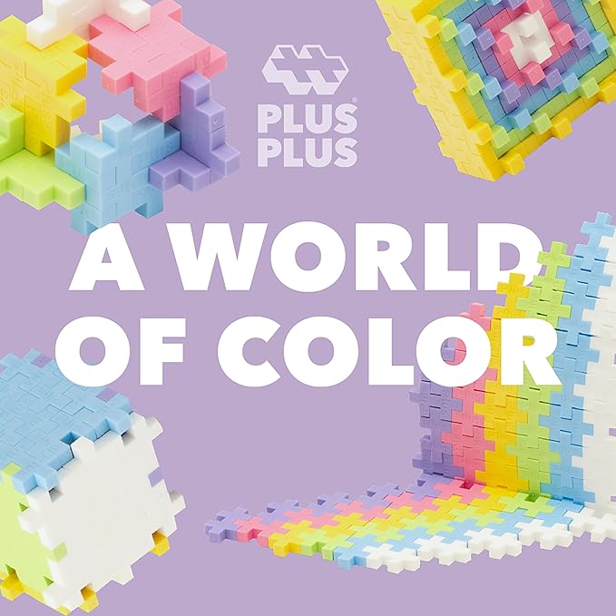 PLUS PLUS 240 Piece Pastel Mix Tube - Mini Interlocking Building Blocks Set, Stem Toys for Kids - Sensory Bin Fillers/Math Manipulatives Classroom Must Haves Gifts for Boys & Girls