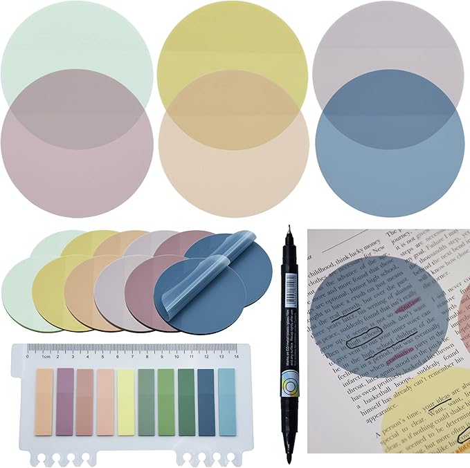 YOUDEFUL 800Pcs Transparent Sticky Notes, 2.76"x2.76" Clear Round Sticky Notes, Waterproof Translucent Sticky Note Pads for Books Annotation, Clear Post it Notes for Bible Study, School, Office