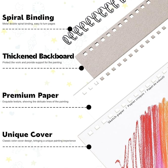 4 Pack Small Sketch Books, 5.5 x 8.5 Inch Mini Sketchbook, 68lb/100gsm Spiral Bound Small Sketch Pad, Acid Free Art Supplies Drawing Painting Sketchbook for Kids, Beginners, Artists & Graduation Gift