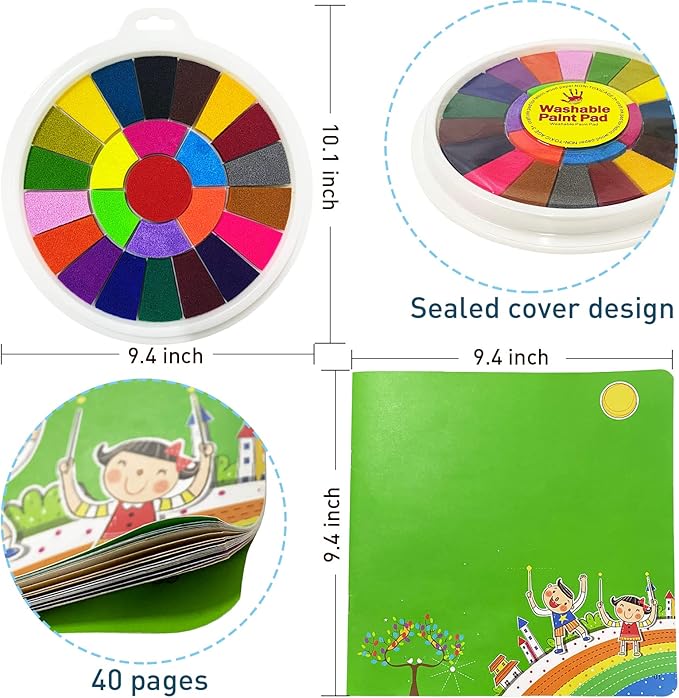 25 Color Book Finger Painting Kit Drawing Toys,Album Educational Tool Kit,Washable Children's Supplies for Birthday Kindergarten,Early Learning