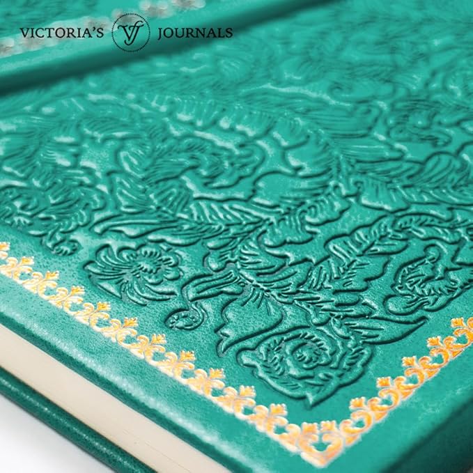 VICTORIA'S JOURNALS Magnet Journal, Carving Vintage Notebook Faux Leather Hard Cover Personal Diary Lined Pages Ribbon Bookmark, 8'' x 5.7''