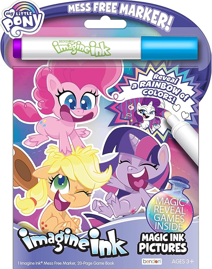 My Little Pony Imagine Ink Coloring Super Set - Bundle of 3 "MLP Mess-Free Coloring Books for Kids |My Little Pony Party Favors and Activities