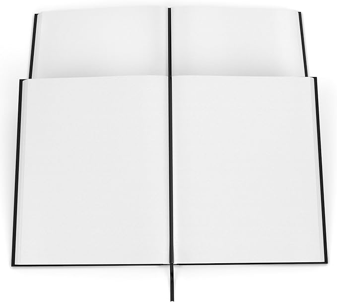 ARTEZA Hardcover Sketchbooks, 2 Pack, 8.5 x 11 in, 110 Sheets Each, 68 lb / 100 GSM Acid-Free Drawing Paper with Ribbon Bookmarks and Inner Pockets for Sketching and Journaling