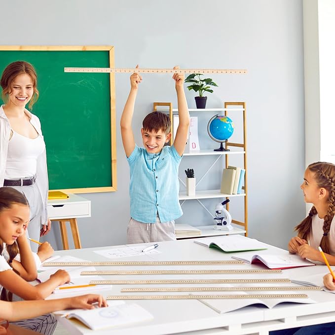 gisgfim 24 Pack 39 Inches Wood Double Sided Meter Stick Yard Stick Wood Economy Meterstick Wooden Ruler 100 Centimeters Measuring Yardstick Bulk School Classroom Home Office Kid Measuring Tailor Craft