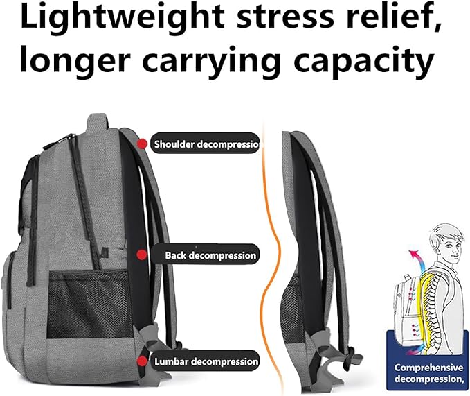 Casual Lightweight Backpacks for Boys & Girls, School Bookbags, 15 "Laptop Backpack, Travel Bag (202-hei)