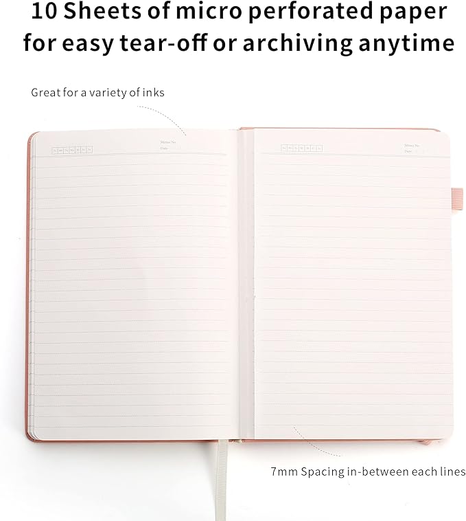 Lined Journal Notebooks with Pen Loop, Hardcover Notebook Journal for Work, 100Gsm Premium Thick Paper with Inner Pocket, Medium 5.7''''x8.4'''', ?Pink, Ruled, 1 Pack