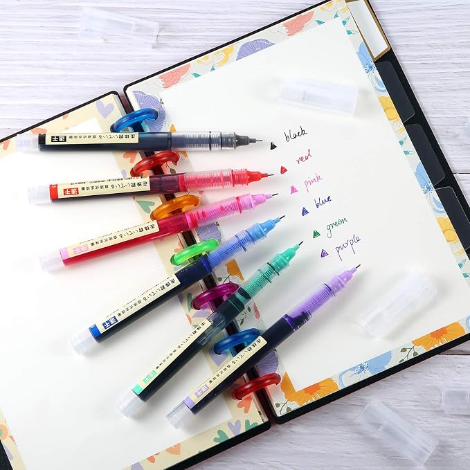 Frienda 12 Pcs Rolling Ball Pen 0.5 mm Japanese Pen,Classic Colors