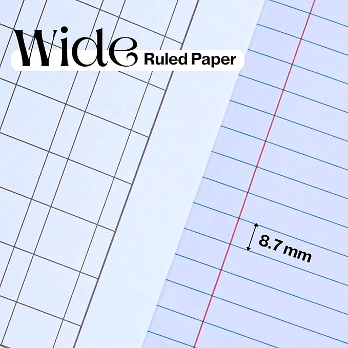 CLEENTABLE Composition Notebook 12 Pack, Wide Ruled Paper, Marble Cover Notebooks for School, 9.75 x 7.5 Inches, 100 Sheets (200 Pages), Sewn Binding Comp Books, Red
