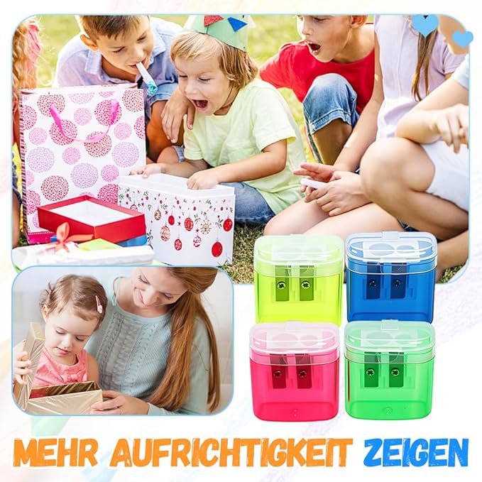 Pencil Sharpeners with Lid, Pencil Sharpeners Manual, Colored Handheld Sharpener Suitable for Kids Adults Students School Class Home Office (8pcs)