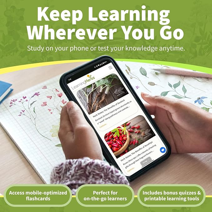 Herb Notes Flash Cards – Educational Plant Learning Cards with Botanical Illustrations – 48-Card Set for Plant Identification, Nature Study & Classroom Learning