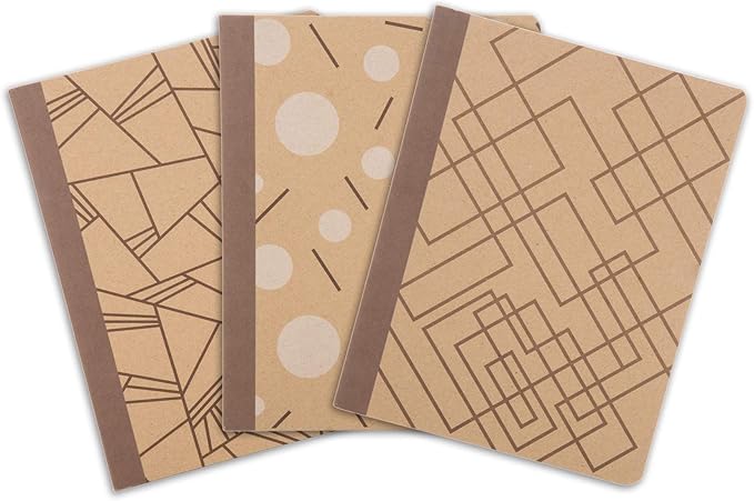 Mintra 100% Recycled Notebooks (Comp Book (7.5in x 9.75in), Design Set 3pk)