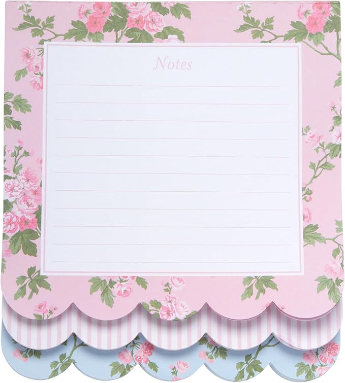 Laura Ashley 3-in-1 Layered Notepad 6.5x7.5 in 150 Lined Tear-Off Sheets