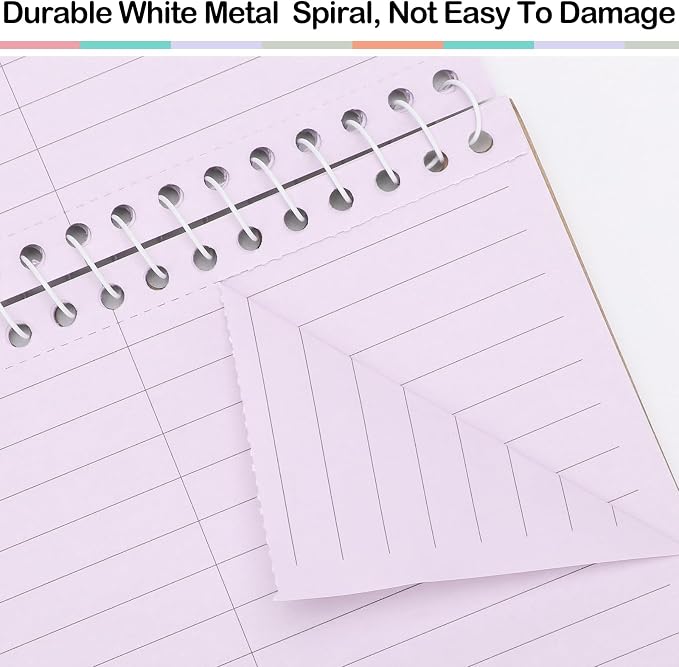 Lincia Top Spiral Steno Pads 6'' x 9'' Gregg Rule Inner Paper Steno Books Notebook Writing Pad for Note Taking in Office, University, College, Work(Mix Color,10 Pcs)