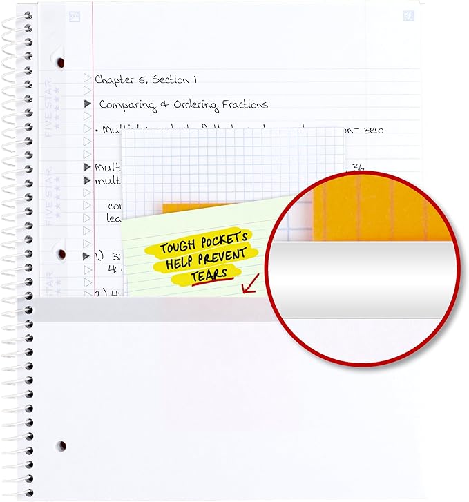 Five Star Spiral Notebook + Study App, 1 Subject, College Ruled Paper, 8-1/2" x 11", 80 Sheets, Fights Ink Bleed, Water Resistant Cover, Soft Petals Blue (820441F-ECM) (Pack of 12)