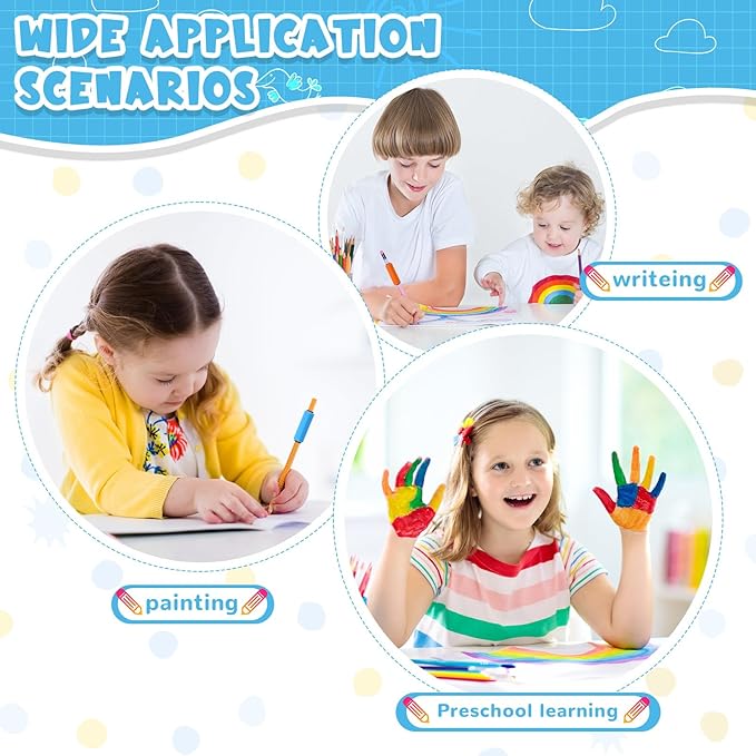 3 Pcs Pencil Pen Weights 1.59 oz, Handwriting Aid Kit for Children Elderly Special Need, Metal Weighted Pencil Holder Tool for Autism Tremors Fine Motor Skills(Orange, Green, Light Blue)