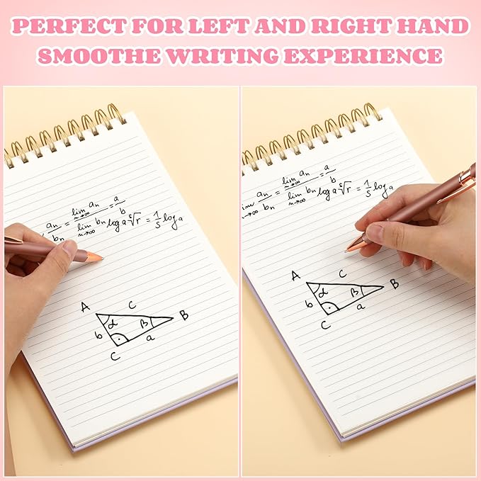 Resurhang 3 Pack Top Spiral Notebook 7"x10" Hardcover Steno Pads 240 Pages(120 Sheets) College Ruled Waterproof Cover Notepad Left-Handed Notebooks for Work School Office(Purple, Light Blue, Pink)