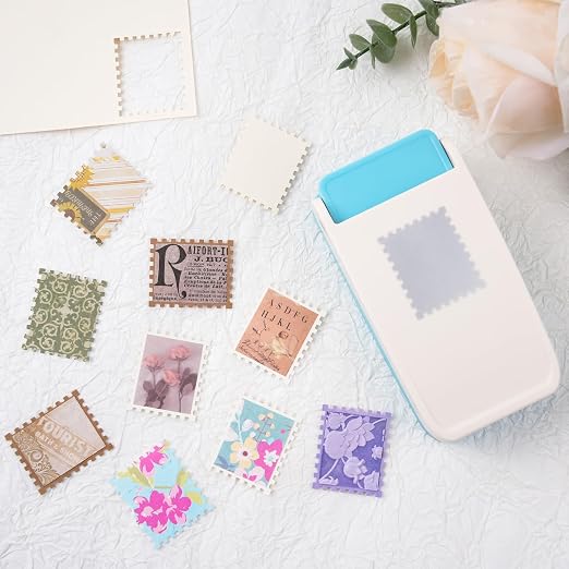 3Pcs Stamp Punch, Rectangle Postage Stamp Shape Punch, 1.5X1.25inch, 1X0.8inch, 0.66X0.53 inch Stamp Puncher, Lever Craft Hole Cutter Paper Punches for Crafting DIY Scrapbooking Card Making Journaling