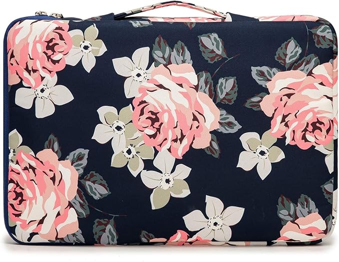 Kinmac 360° Protective Laptop Sleeve Case Bag Cover with Handle for MacBook Pro 16 inch,16 inch HP,Lenovo,Dell,ASUS,Acer Ultrabook and Business Laptop (Rose-Blue)