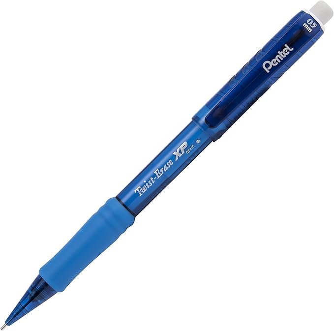 Pentel Twist-Erase Express Mechanical Pencil, (0.5mm), Assorted Barrel Colors (QE415LZBP4) (Pack of 2)