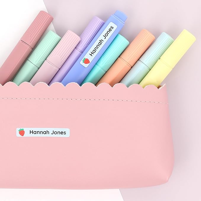 Teddylabels - Personalized Name Labels for School Supplies (75) – Waterproof and Durable Stickers for Pencils, Pen, and Other School Supplies